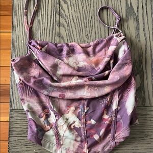 Purple Angels Cowl Neck Spaghetti Strap Women's Top